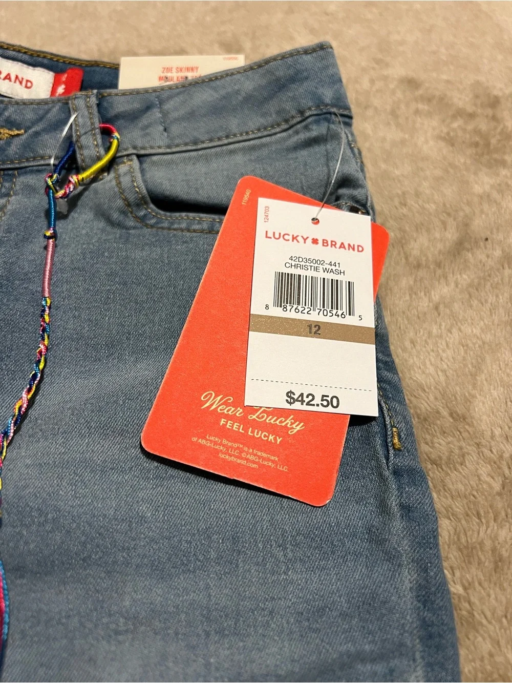 Lucky Brand Girl’s Light Wash Skinny Jeans